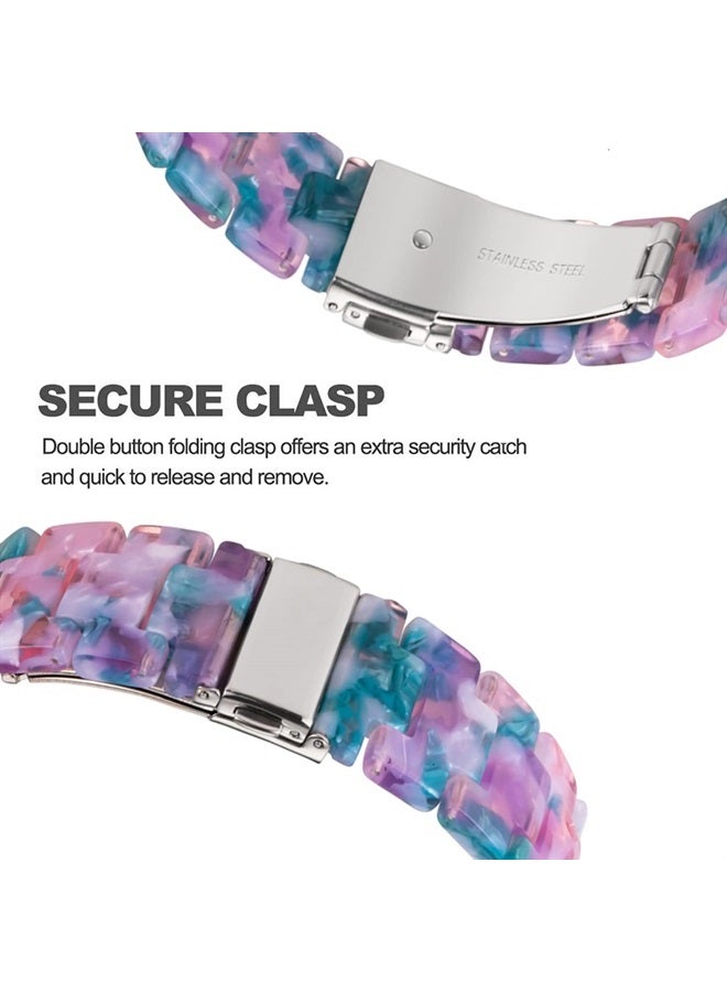 Bands Compatible with Samsung Galaxy Watch 6/6 Classic / 5/5 Pro/Galaxy Watch 4/4 Classic / 3 41mm / Active 2, 20mm Colorful Resin Replacement Strap for Women Men(Fluorescent violet)
