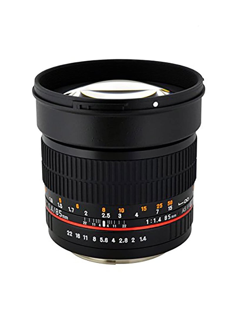 Rokinon AE85M-C 85mm F1.4 Aspherical Lens with Built in AE Chip for Canon DSLR Cameras (Black) - Image 2
