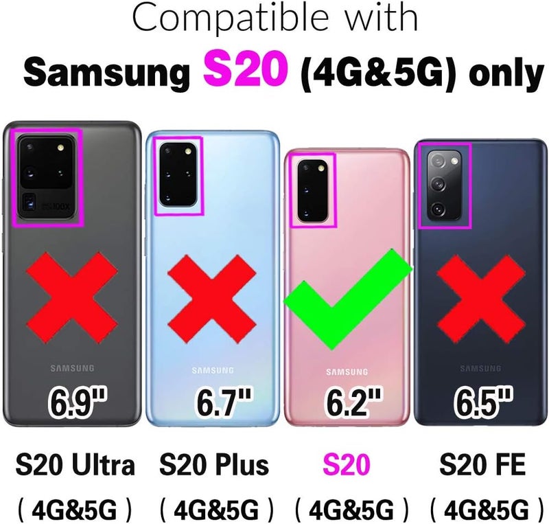 Asuwish Phone Case for Samsung Galaxy S20 Glaxay S 20 5G UW 6.2 inch Wallet Cases with Tempered Glass Screen Protector and Leather Flip Cover Card Holder Stand Cell Accessories Gaxaly 20S G5 Women Men Gray - Image 2