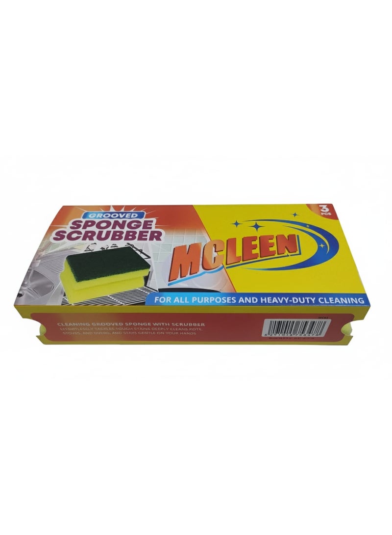 مكلين فرشاة تنظيف إسفنجية محززة من ماكلين | 3 قطع - Image 1