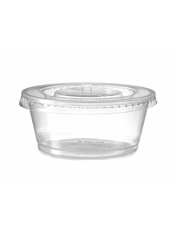 Zeml Portion Cups with Lids (3.25 Ounces, 200 Pack) | Disposable Plastic Cups for Meal Prep, Portion Control, Salad Dressing, & Medicine | Small Plastic Condiment Container - Image 2