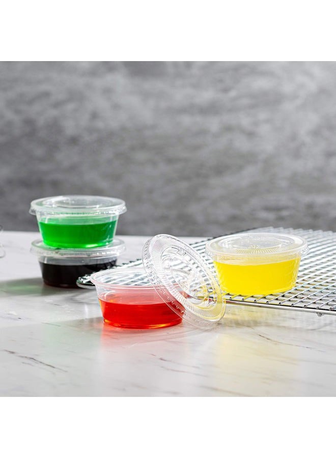 Zeml Portion Cups with Lids (3.25 Ounces, 200 Pack) | Disposable Plastic Cups for Meal Prep, Portion Control, Salad Dressing, & Medicine | Small Plastic Condiment Container - Image 3