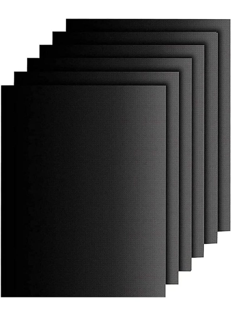 6 Pack Non-Stick BBQ Grill Mats, Reusable Heat Resistant Oven Liners, Cuttable Teflon Sheets for Gas Charcoal Grill Oven Outdoor Cooking (Black) - Image 3