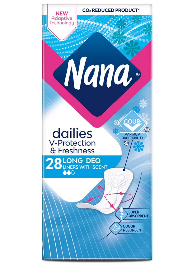 Nana Dailies Fresh & Protect Long Panty Liners 28 Pcs - Image 1