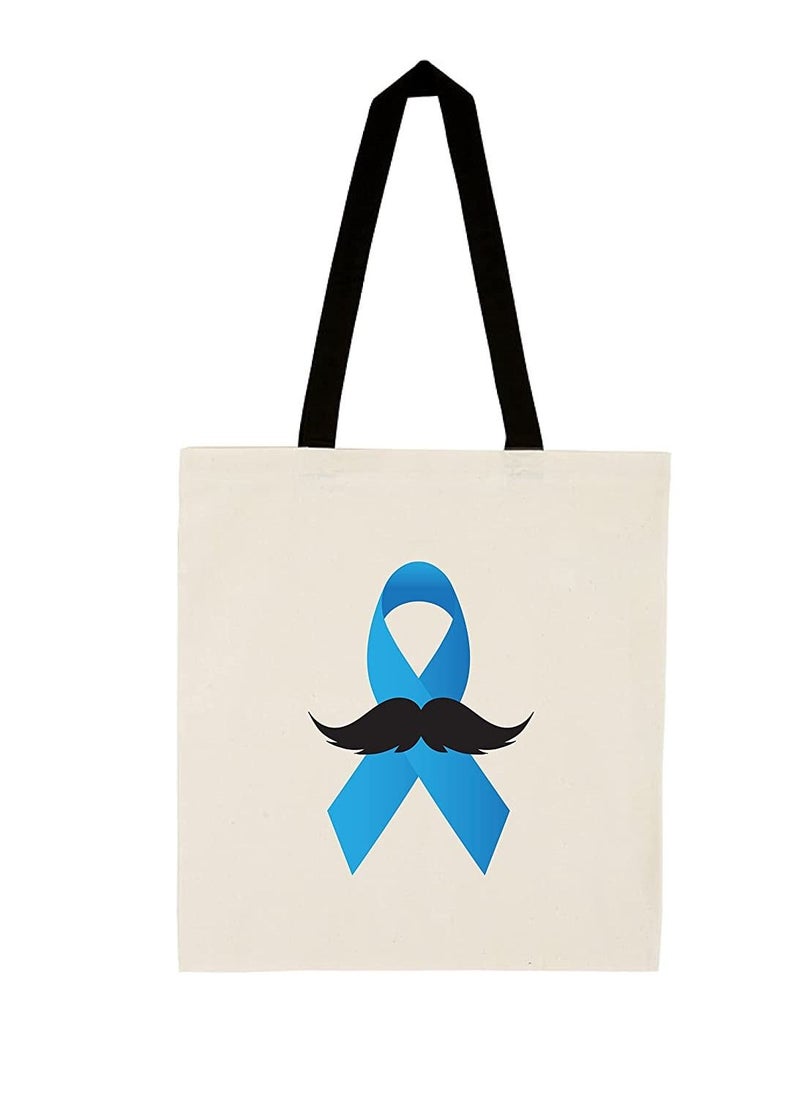 Generic - Movember Cotton Jute Bag With Black Handle Bag For Movember,Mobro,Mens Health Awareness For Fundraising Awareness Campaigns - Image 1