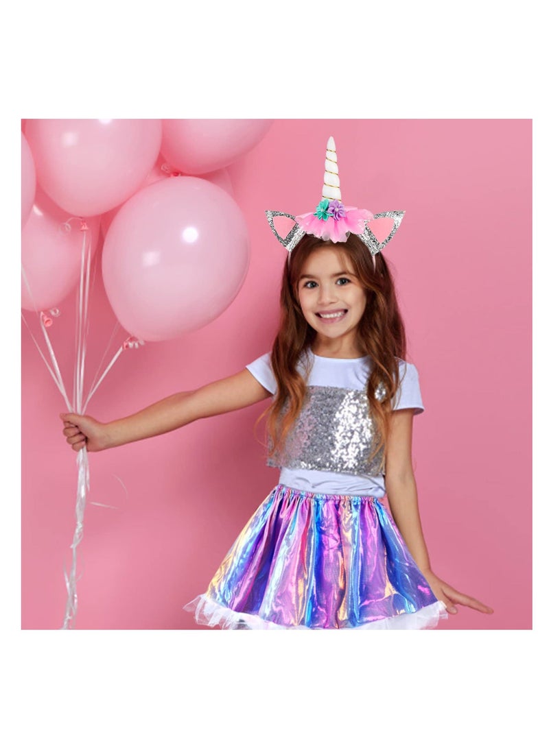 3 Piece Girls Costume, Macaron Princess Dress Up Outfit with Tutu Skirt Headband, for 3-10y Kids Carnival Cosplay Costume Accessories - Image 4