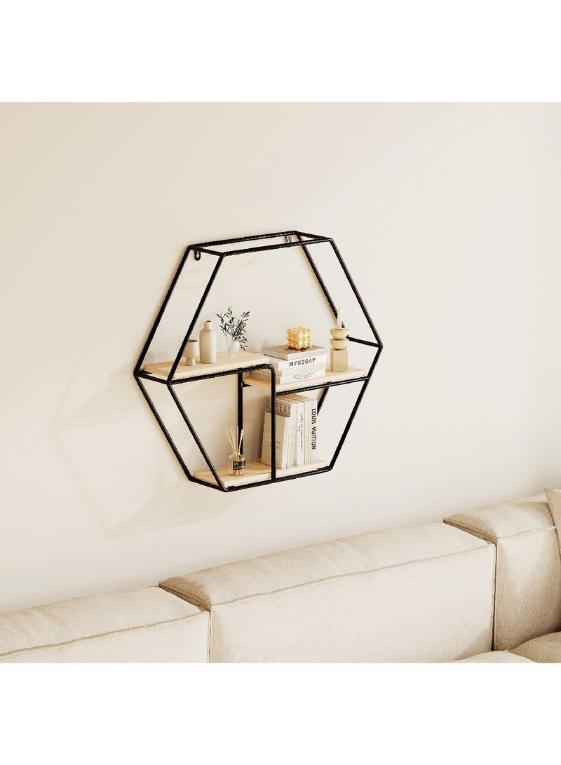 Home Box Urban Hexagon 3-Tier Metal Shelf 48 x 42 x 10 cm - Image 1
