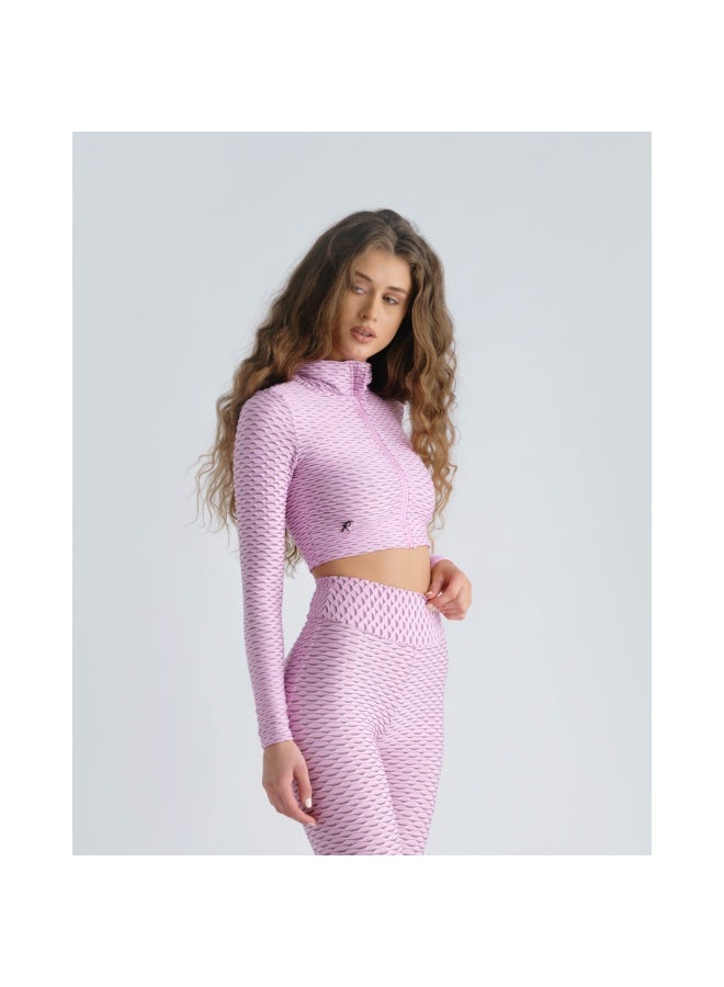 Tessitura Crop zipper top 3D - Light Pink - Image 1