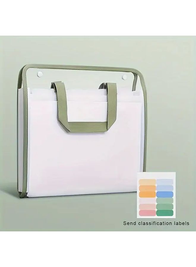 Blue Expandable Document Organizer A4 Waterproof 13 Pocket File Bag for Office - Image 3