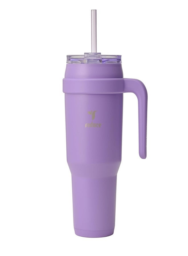 Reduce 40 oz Stainless Steel Tumbler with Handle - Dual-Wall Vacuum Insulated Travel Mug, Sweat-Proof Lid & Reusable Straw - Keeps Drinks Cold for 24 Hrs, Fits Cupholders, Dishwasher Safe-Purple Punch - Image 1