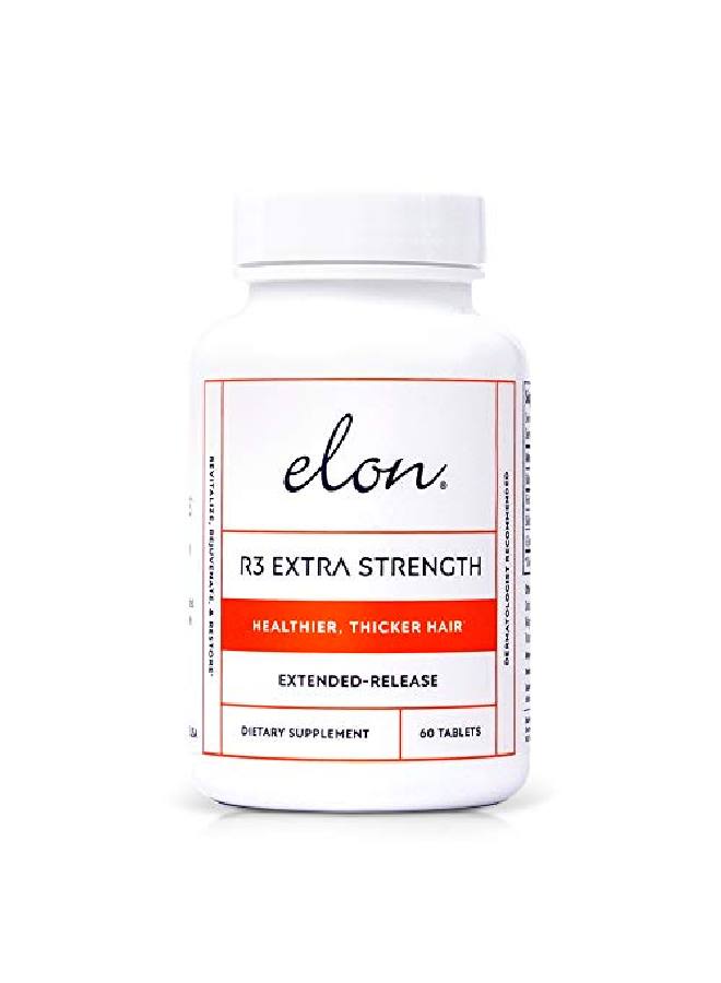 Elon R3 Hair Growth Supplement For Women Hair Growth Vitamins W/Biotin & Collagen Peptides For Healthy Thick Hair Extra Strength Hair Growth Pills (60 Tablets)  - Image 1
