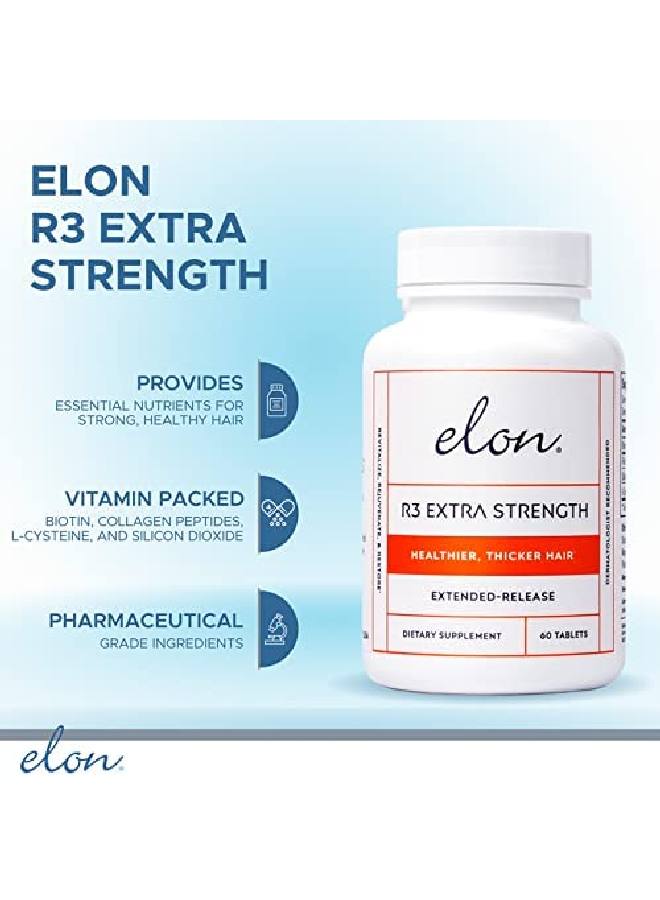 Elon R3 Hair Growth Supplement For Women Hair Growth Vitamins W/Biotin & Collagen Peptides For Healthy Thick Hair Extra Strength Hair Growth Pills (60 Tablets)  - Image 3