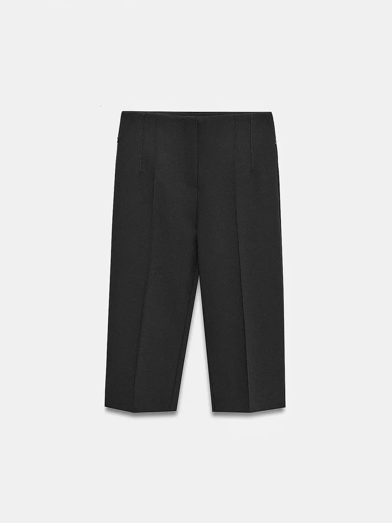 ديلفين DILVIN High-waist Straight Capri Shorts With Slit