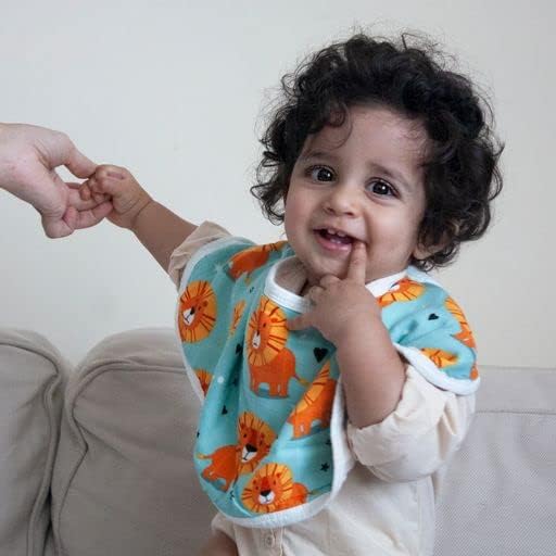 Anvi Baby طقم أنفي للأطفال من 3 قطع من قماش البامبو العضوي للترجيع والمريلة - ذو قلب أسد - Image 4