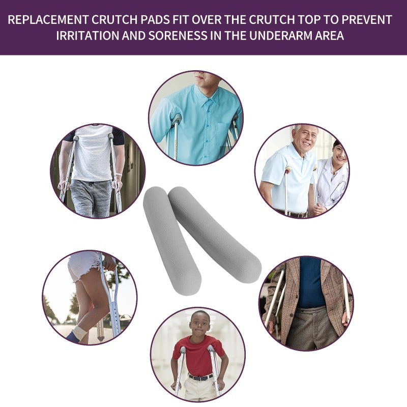 ZIYIZE Replacement Crutch Pads, 2 Pack Crutch Padding, Underarm Crutch Pads, Replacment Cushion Tops Axillary Support Double Crutches Accessories - Image 5