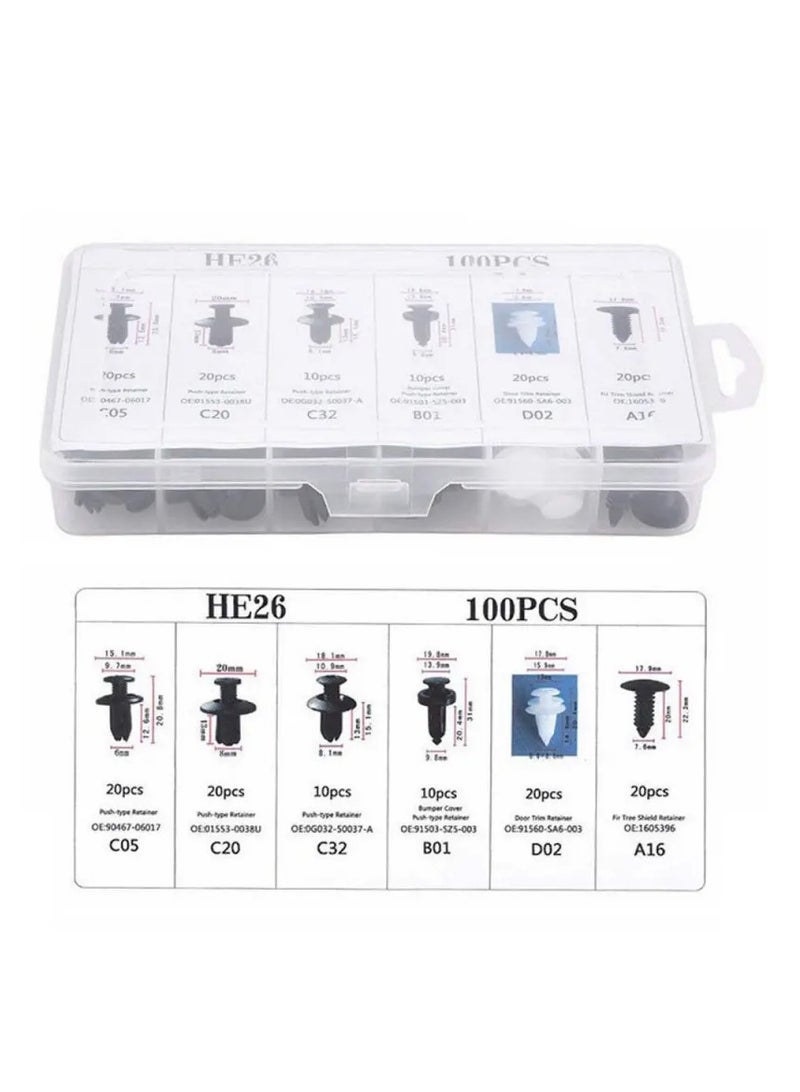 100 قطعة العالمي قفل كليب - 6 أنواع مختلفة من البلاستيك إبزيم إبزيم آمنة - Image 3