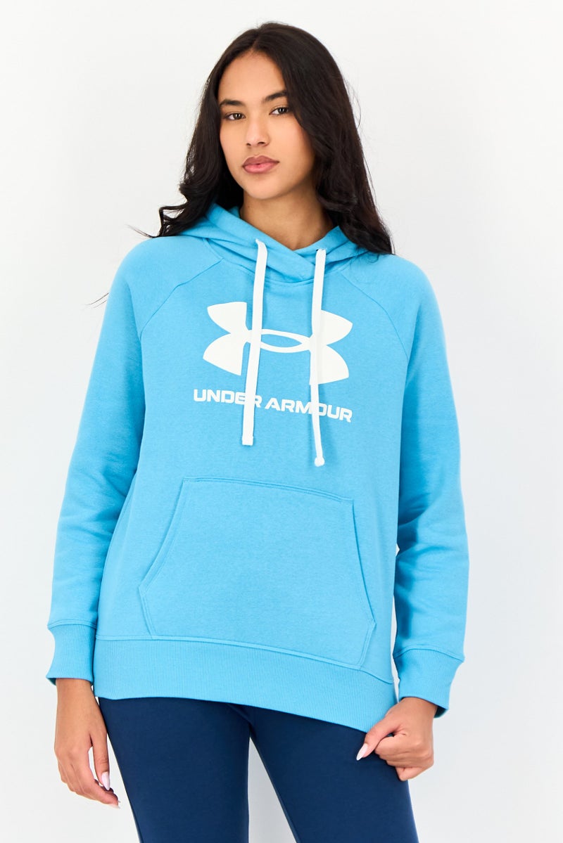 UNDER ARMOUR Women Loose Fit Long Sleeve Outdoor Hoodie, Blue - Image 1