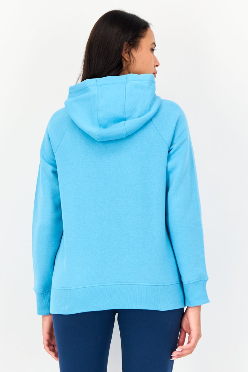 UNDER ARMOUR Women Loose Fit Long Sleeve Outdoor Hoodie, Blue - Image 3