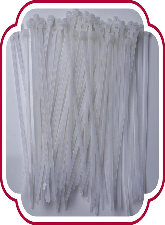 SHIVANSH TECHNOLOGY® Cable Zip Ties,White(150 mm x3.6 mm,6" inch, Pack of 100) Multi-Purpose Self-Locking Nylon Teeth Grip Plastic Cable Ties | Cord Management Ties for Home,Office,Garden,Workshop. - Image 1