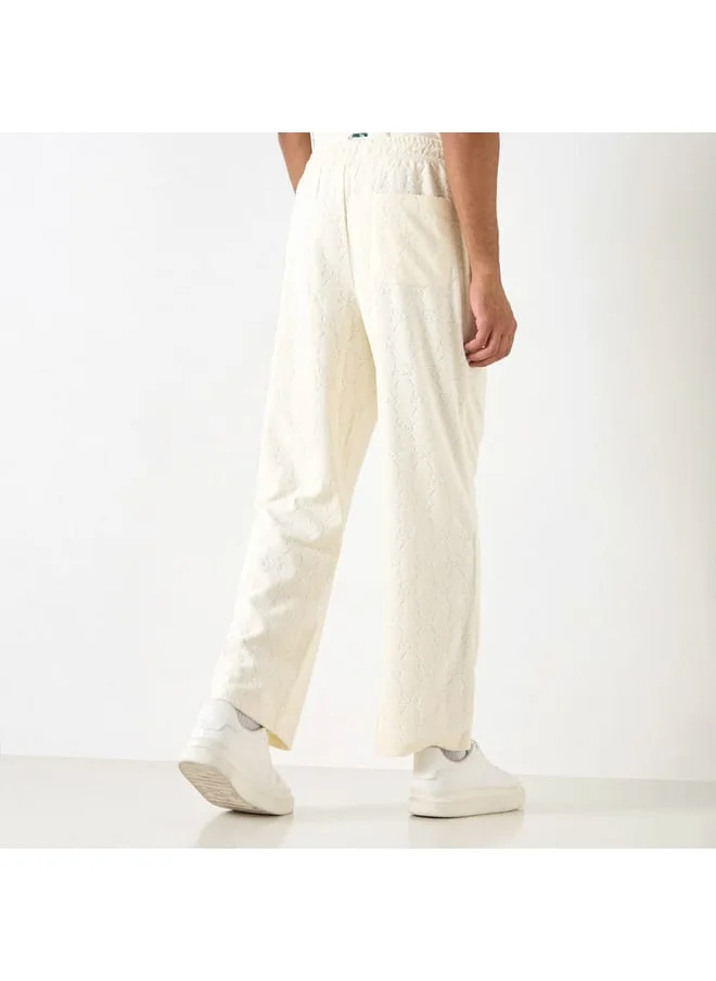 STARTER Starter All-Over Monogram Detail Track Pants with Drawstring Closure and Pockets