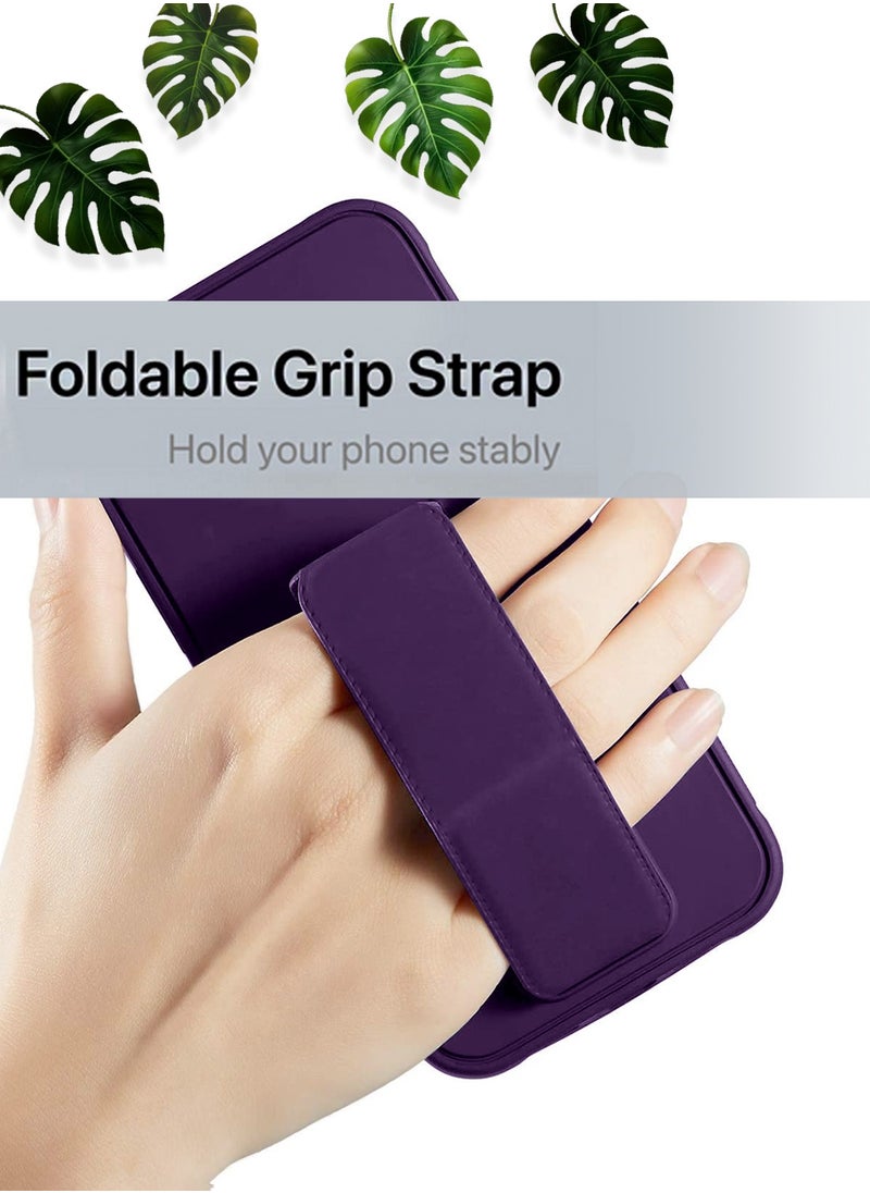 Wtech Samsung Galaxy A26 5G 2025 Hand Grip Foldable Magnetic Kickstand Wrist Strap Finger Grip With Built-In Iron Case Cover - Eggplant Purple  - Image 2
