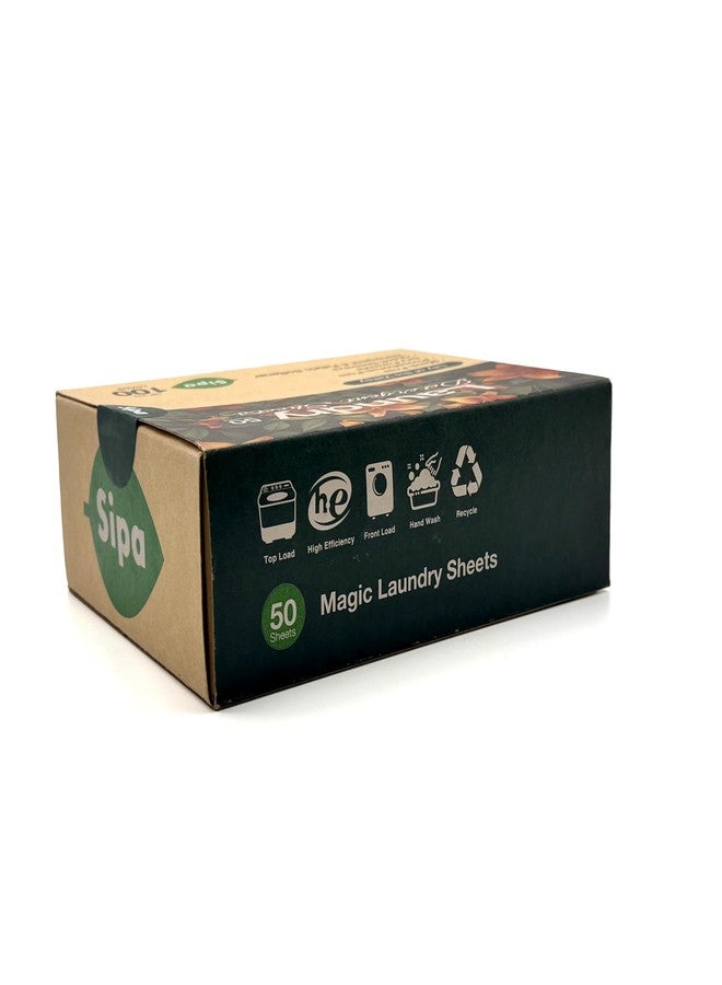 SIPA أوراق منظف الغسيل SIPA - 50 ورقة، 100 غسلة، زنبق الوادي، صديقة للبيئة، خالية من الفوسفور - Image 3