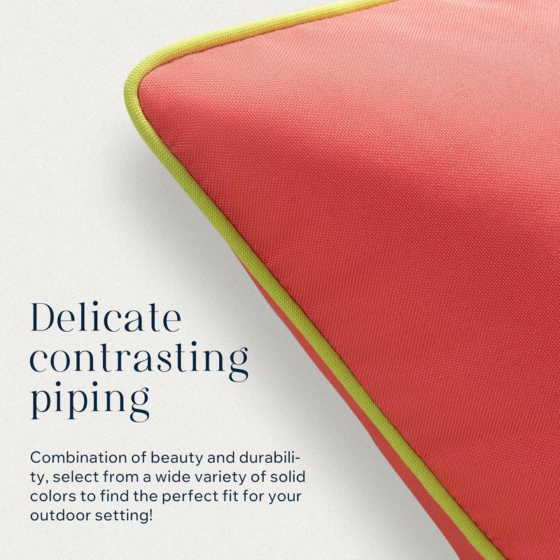 Phantoscope Pack of 2 Outdoor Waterproof Throw Pillow Covers with Contrast Piping, Decorative Square Cushion Case Patio Pillows for Couch Tent Sunbrella, Rose Pink 18x18 inches - Image 4