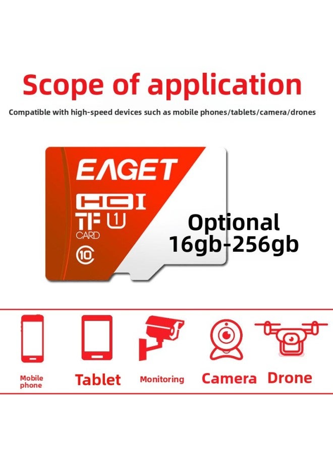Original TF Card High-speed Memory Card Expansion Card Mobile Phone Expansion Card Driving Recorder Memory Card Micro-SD Card-Color:Red-Capacity:256G