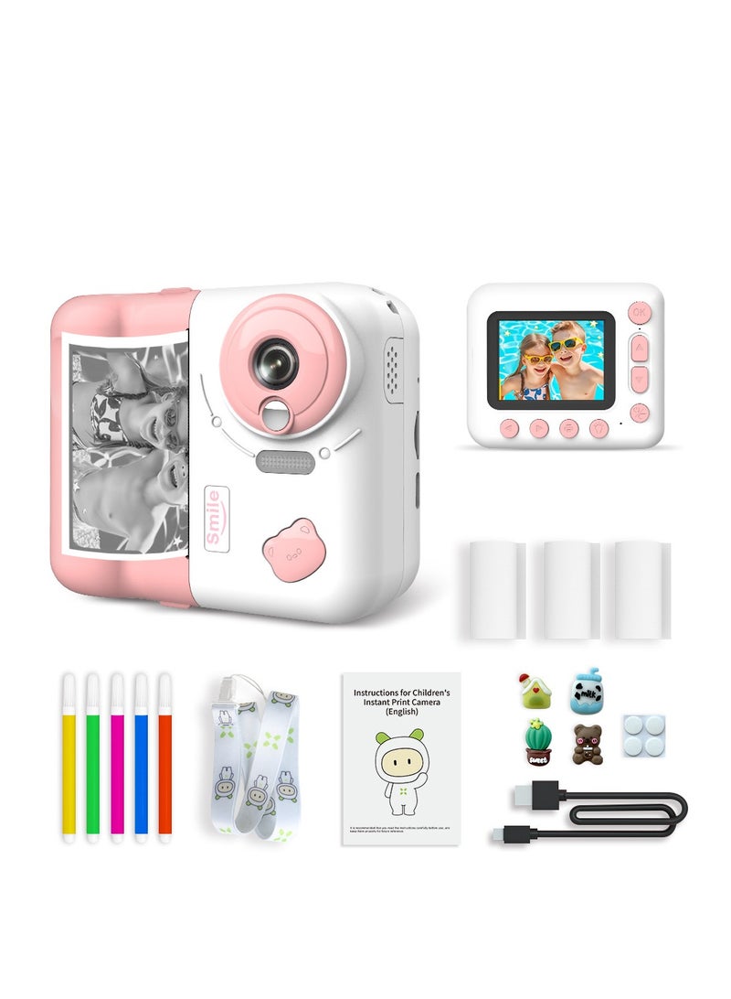 Generic Instant Print Children’s Camera, HD Photo and Video Recording, Timed Photo, Loop Recording, MP3 Function, with Accessories  - Image 1
