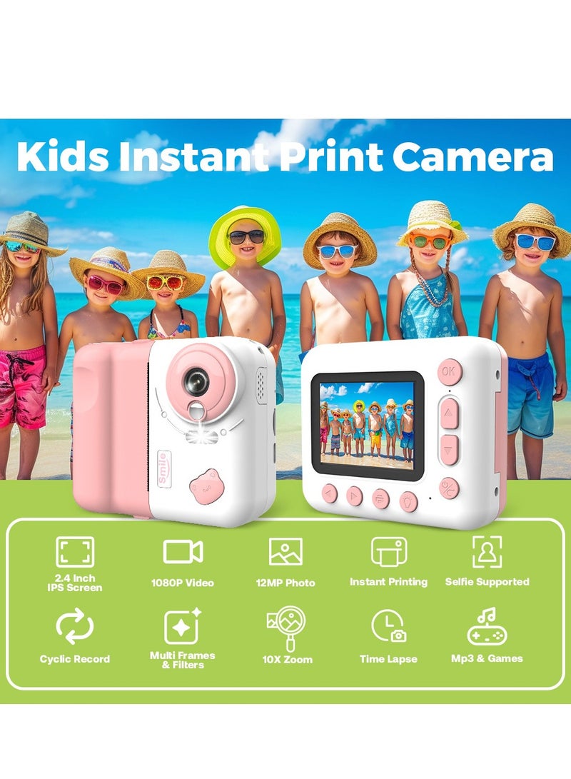 Generic Instant Print Children’s Camera, HD Photo and Video Recording, Timed Photo, Loop Recording, MP3 Function, with Accessories  - Image 2
