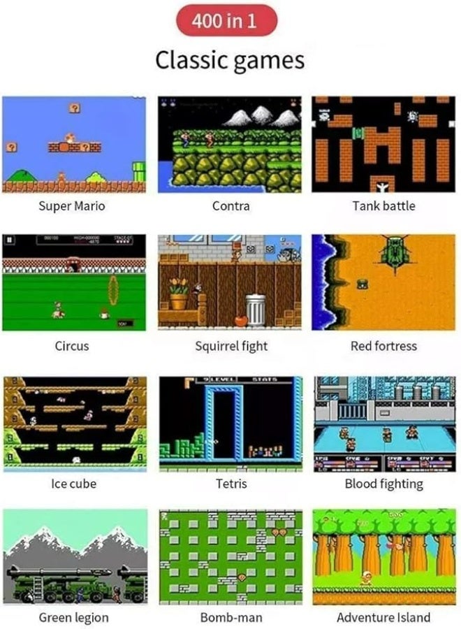Spaceshoop Portable and Hand-Held, 400-in-1, 8-Bit Video Sup Games for Boys & Girls and Unisex Adults  - Image 3