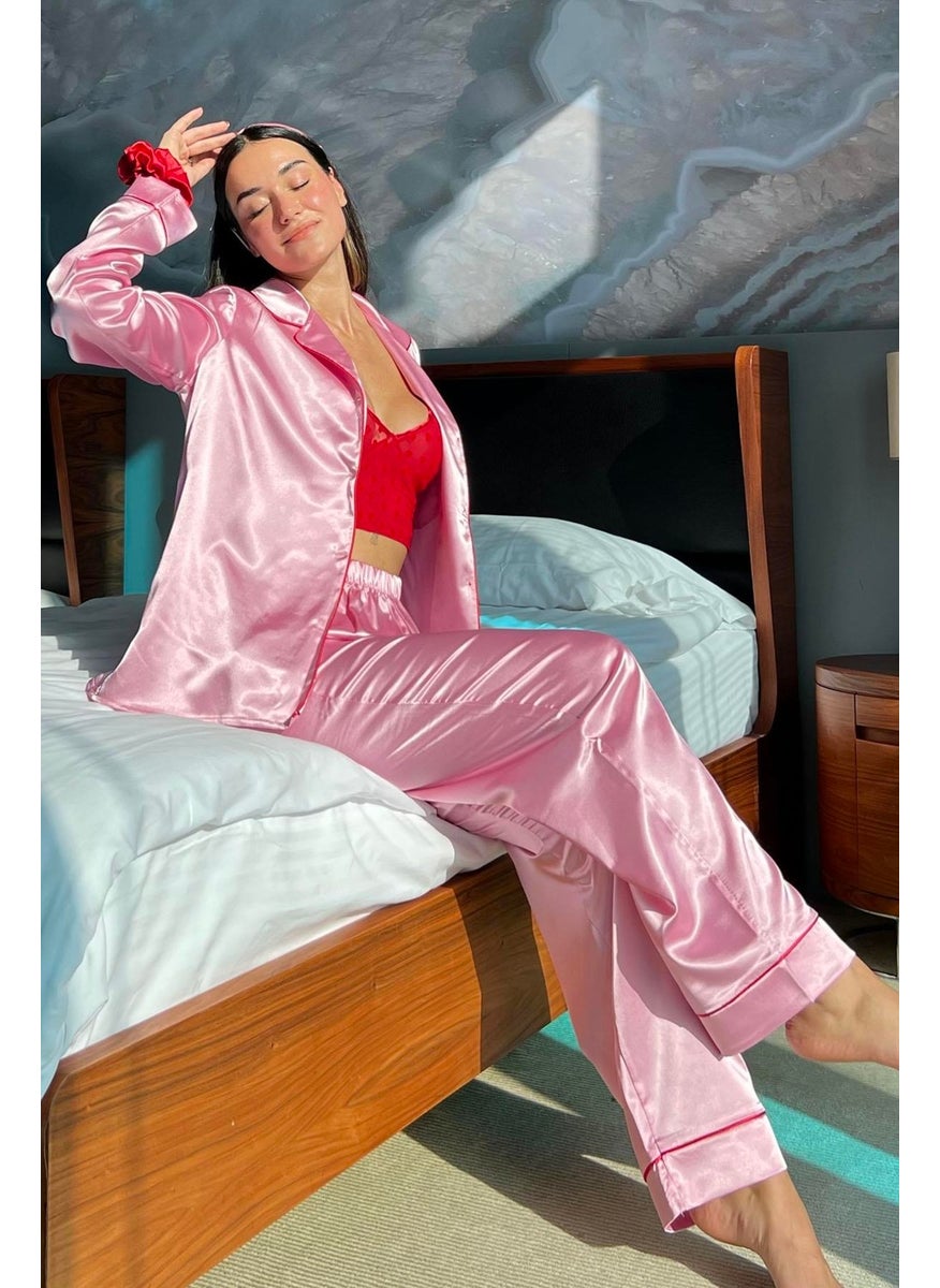 5-Piece Pink Satin Pajama Set with Bustier and Piping - pzsku/Z6B9942980EF8383070A7Z/45/_/1728046742/22081ae7-4bc2-4f89-9cf5-72fb4f23975c