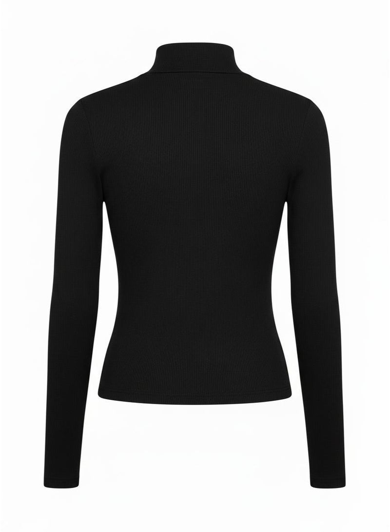 Don't Call Me Jennyfer Women's Ribbed Mock-Neck Long Sleeve Top - Image 3