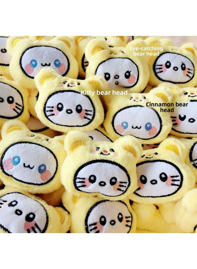 Cute Cartoon Bear Head Cartoon Plush Animal DIY Accessories Decorative Accessories Hat Clothing Accessories Socks Hair Accessories-Specifications:kitty Bear Head - Image 1