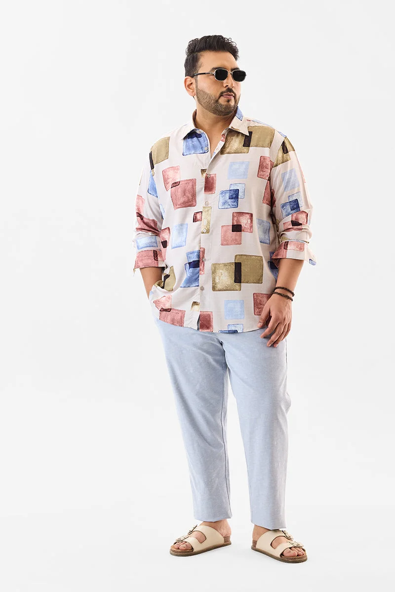 SNITCH Regular Fit 100% Viscose Abstract Plus Size Shirt