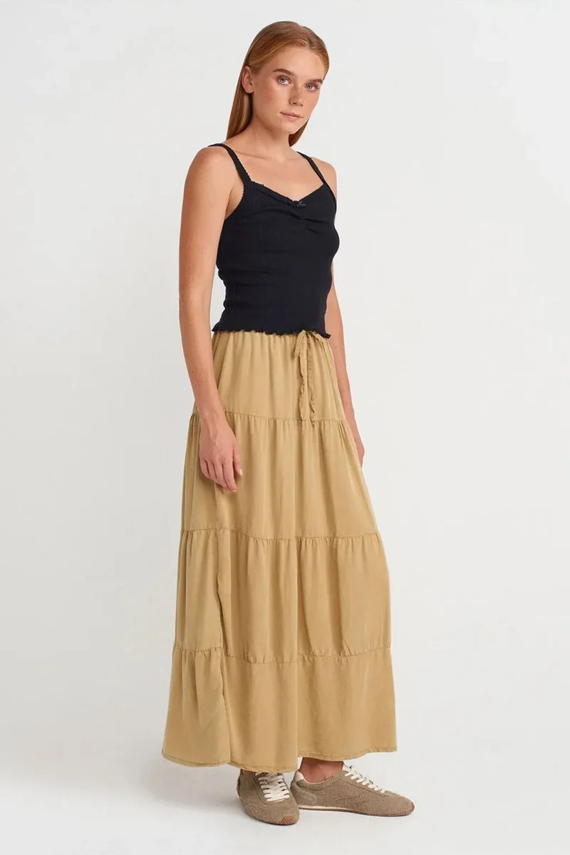 Dilvin Black DILVIN Cotton Ribbed Square-Neck Cami Blouse for Women | Best Price UAE
