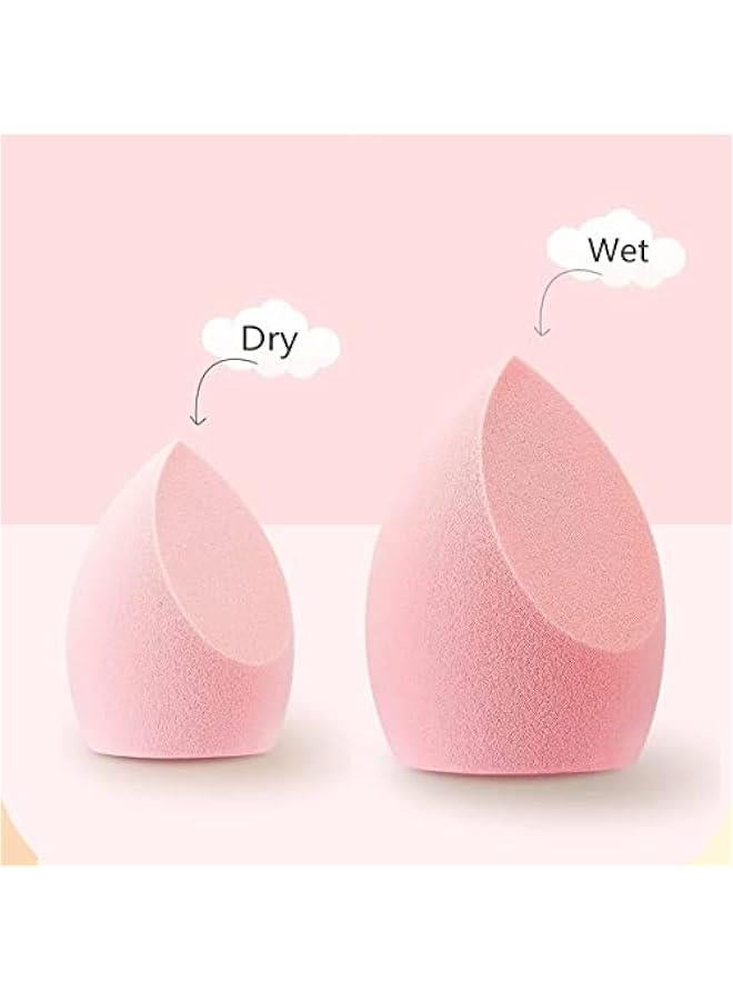 4 Beauty Blender Dry and Wet Use Makeup Sponge Set Foundation Blending Sponge for Foundation Concealer Powder Cream Liquid Makeup Soft and Reusable Pink. - Image 5