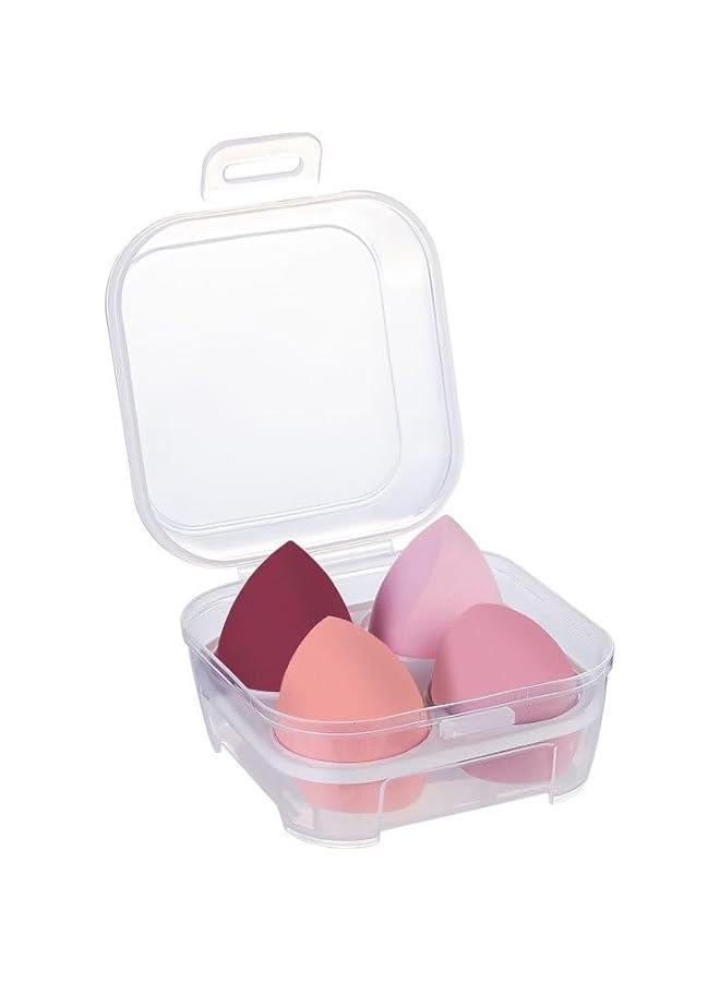 4 Beauty Blender Dry and Wet Use Makeup Sponge Set Foundation Blending Sponge for Foundation Concealer Powder Cream Liquid Makeup Soft and Reusable Pink. - Image 1