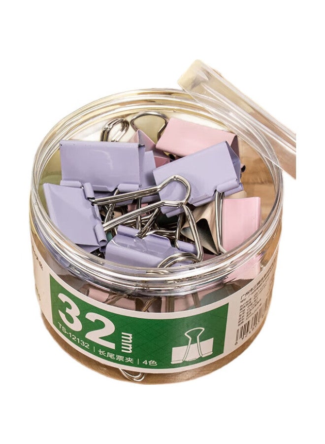 Tianse 24 Pieces 32Mm Morandi Long Tail Clips, Colorful Long Tail Binder Clips, Medium-Sized Phoenix Tail Clips, Office Supplies, Ts-12132 - Image 1