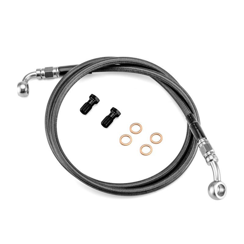 Mofun 48 Extended Length Hydraulic Front Brake Line Kit NonABS Stainless Steel Compatible with Harley Sportster XL883 NL XL1200XT 20042022 For 12 14 Handlebar Black - Image 2