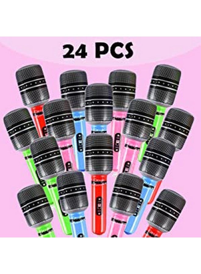 JOLLYSTYLE 24Pcs Inflatable Microphones For 80S 90S Party Favors Decorations 80S 90S Party Decorations Supplies Plastic Toy Microphone Prop For Adult - Image 3