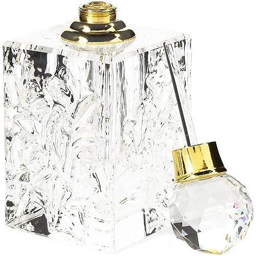 Okuna Outpost Crystal Refillable Perfume Bottle Set of 2 - Transparent Vintage Glass - Empty Vials for Fragrance & Essential Oils - Antique-Style Spray Containers - Image 3