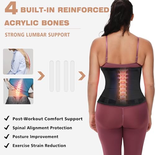 KOOCHY Waist Trainer Belt for Women-Waist Cincher Trimmer Weight Loss Belt-Tummy Control Slimming Body Shaper Belt (Z1-Black, Small) - Image 4