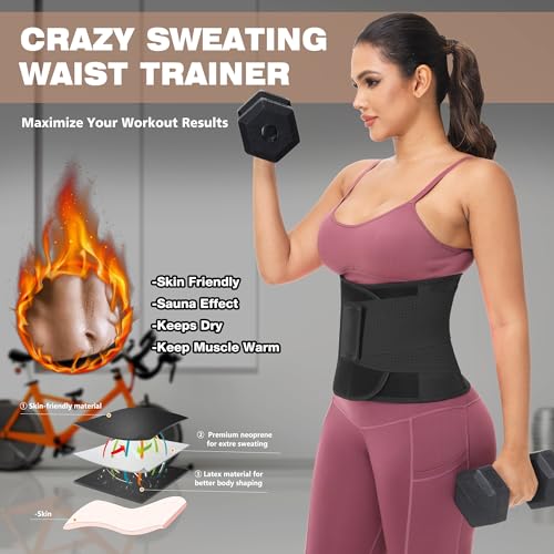 KOOCHY Waist Trainer Belt for Women-Waist Cincher Trimmer Weight Loss Belt-Tummy Control Slimming Body Shaper Belt (Z1-Black, Small) - Image 5