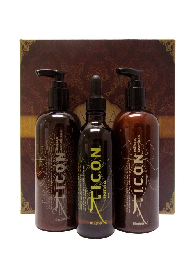 I.C.O.N. ICON INDIA Hair Care Trio Set(India-Oil, Shampoo, Conditioner) - Image 1