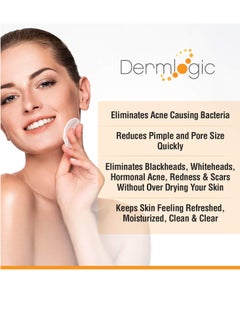 Dermlogic Acne Treatment Pads-Contains Glycolic, Lactic, Salicylic Acid. Eliminates Oily Skin, Clogged Pores & Cystic Breakouts. Removes Dark Spots, Whitehead & Blackhead Pimples for Face & Body.  - Image 2