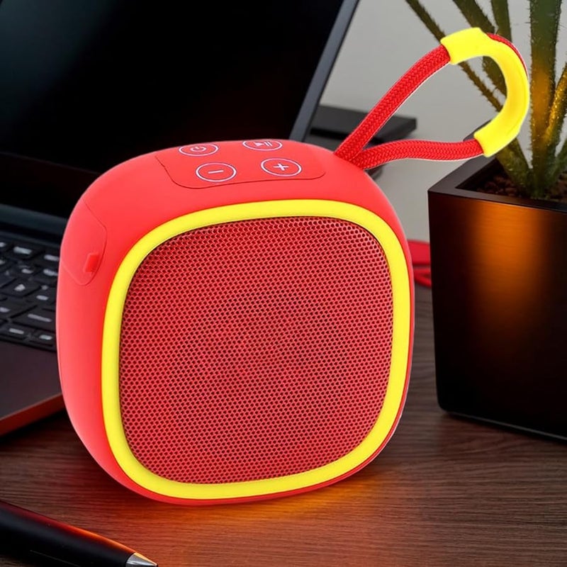 مكبر صوت خارجي مقاوم للماء باللون الأحمر مع مقبض، مدمج ومحمول للسفر وحفلات المسبح - Image 3