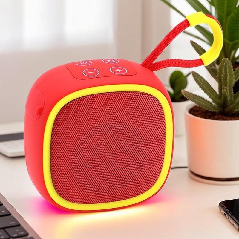 مكبر صوت خارجي مقاوم للماء باللون الأحمر مع مقبض، مدمج ومحمول للسفر وحفلات المسبح - Image 4