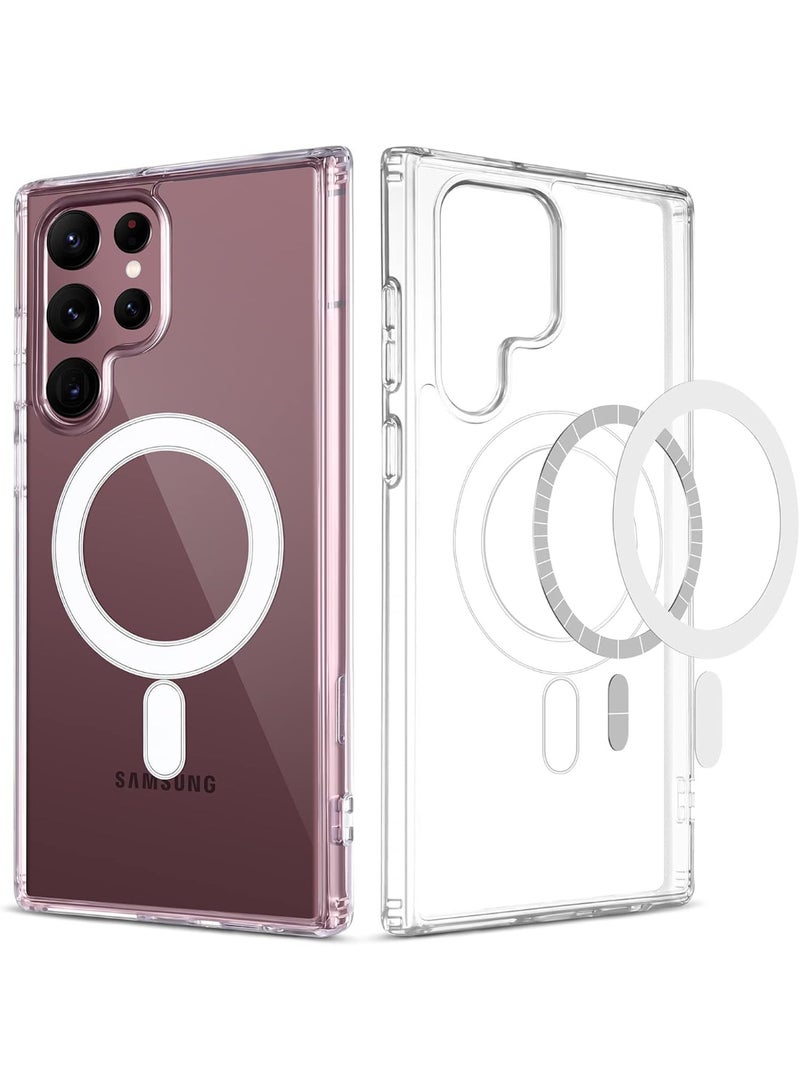 جراب شفاف من نوع الماج سيف متوافق مع هاتف سامسونج جلاكسي اس 22 الترا - Image 1