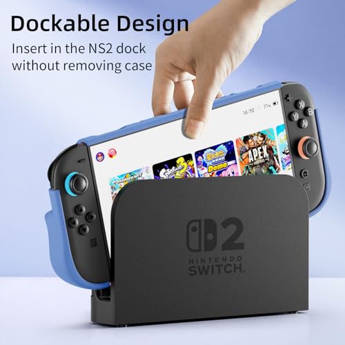 Honghao Dockable Case for Nintendo Switch 2 Pro Travel Integrated Cover for Switch 2 2025Foldable Case for Nintendo 2 Joycon Blue - Image 3